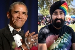 pride month, barack obama, pride month 2019 sikh man s rainbow turban impresses barack obama, Pride month