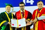 Ram Charan Doctorate felicitated, Ram Charan, ram charan felicitated with doctorate in chennai, India us