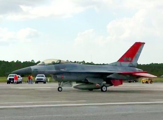 First F-16 without a human pilot takes off