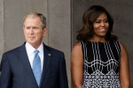 George W Bush and Michael Obama, John McCain funeral, george w bush passing michael obama some candy is internet s new obsession, Mccain