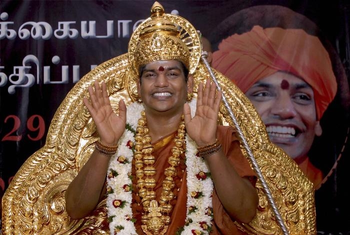 Protest against Swami Nityananda as 293rd Guru of Madurai Aadheenam